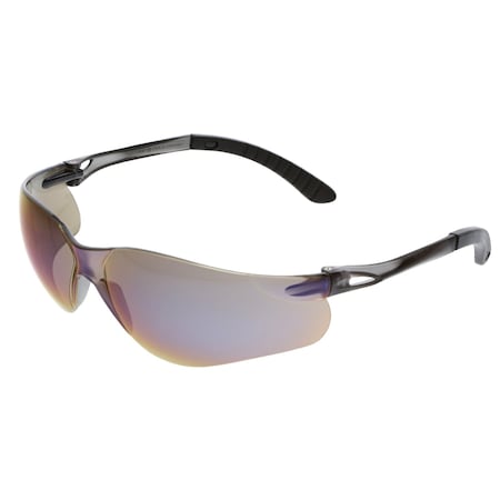 Mcr Safety Sentinel, Safety Glasses, Anti-Scratch, Blue Mirror Lens, Smoke Frame, Frameless, 12 PK 90804